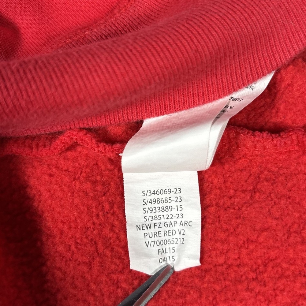 GAP Kids Hoodie Sweatshirt Youth 2XL Full Zip Red Fleece Embroidered Logo Y2K - Picture 6 of 8